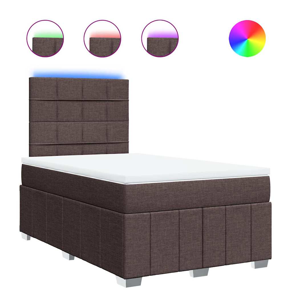 vidaXL Box spring postel s matrací tmavě hnědá 120x190 cm textil