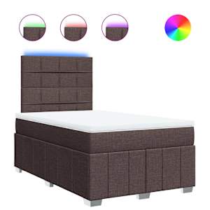 Box spring postel s matrací tmavě hnědá 120x190 cm textil - obrázek 2