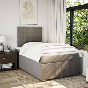 Box spring postel s matrací taupe 120x190 cm textil - obrázek 5