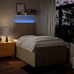 Box spring postel s matrací krémová 120x190 cm textil - obrázek 4