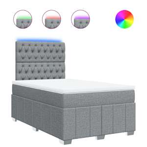 Box spring postel s matrací světle šedá 120x190 cm textil - obrázek 2