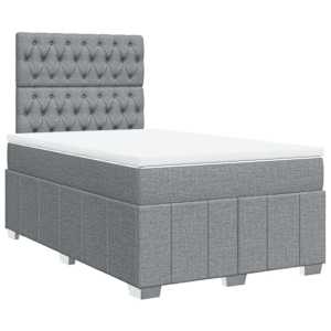 Box spring postel s matrací světle šedá 120x190 cm textil - obrázek 3