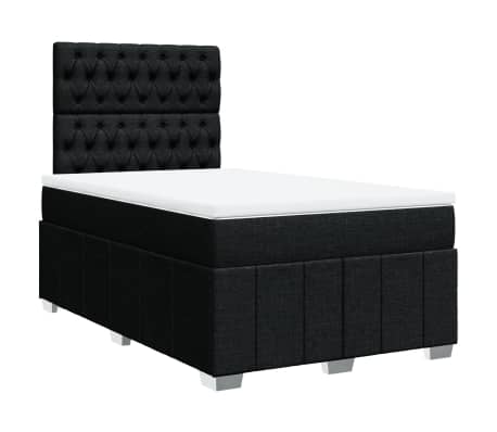 vidaXL Boxspring met matras stof zwart 120x190 cm