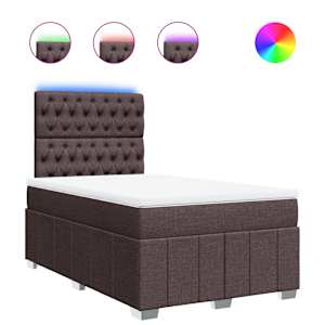 Box spring postel s matrací tmavě hnědá 120x190 cm textil - obrázek 2