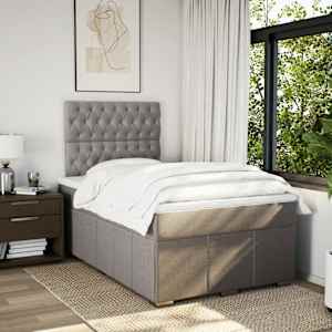 Box spring postel s matrací taupe 120x190 cm textil - obrázek 5