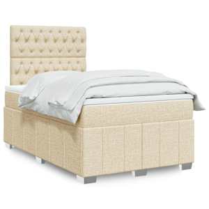 Box spring postel s matrací krémová 120x190 cm textil - obrázek 1