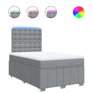 Box spring postel s matrací světle šedá 120x190 cm textil - obrázek 2