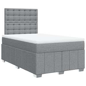 Box spring postel s matrací světle šedá 120x190 cm textil - obrázek 3