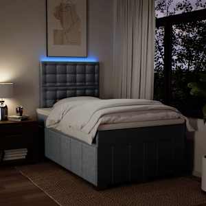 Box spring postel s matrací světle šedá 120x190 cm textil - obrázek 4