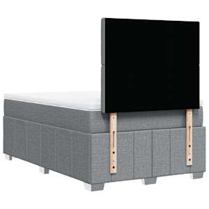 Box spring postel s matrací světle šedá 120x190 cm textil - obrázek 8