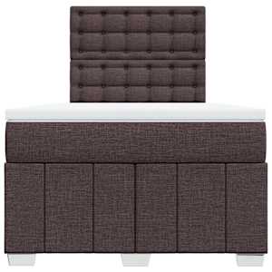 Box spring postel s matrací tmavě hnědá 120x190 cm textil - obrázek 6