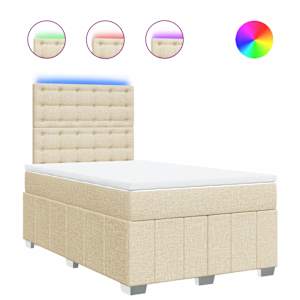 Box spring postel s matrací krémová 120x190 cm textil - obrázek 2