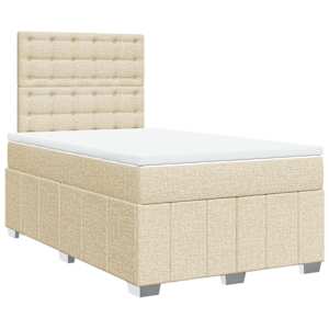 Box spring postel s matrací krémová 120x190 cm textil - obrázek 3