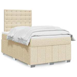 Box spring postel s matrací krémová 120x190 cm textil - obrázek 1