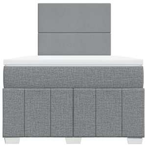 Box spring postel s matrací světle šedá 120 x 200 cm textil - obrázek 6
