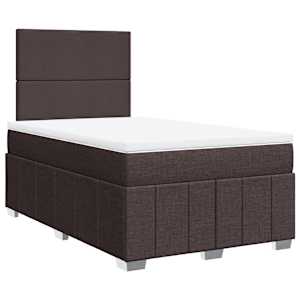 Box spring postel s matrací tmavě hnědá 120x200 cm textil - obrázek 3
