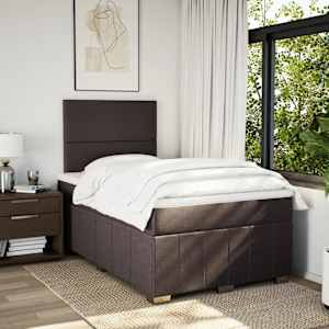 Box spring postel s matrací tmavě hnědá 120x200 cm textil - obrázek 5