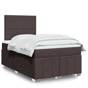 Box spring postel s matrací tmavě hnědá 120x200 cm textil - obrázek 1
