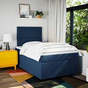Box spring postel s matrací modrá 120x200 cm textil - obrázek 5