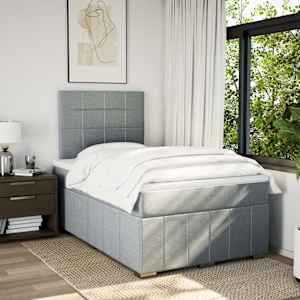 Box spring postel s matrací světle šedá 120 x 200 cm textil - obrázek 5