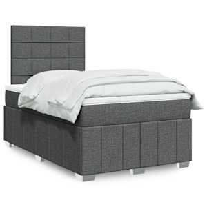 Box spring postel s matrací tmavě šedá 120x200 cm textil - obrázek 1