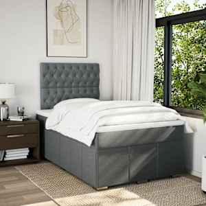 Box spring postel s matrací tmavě šedá 120x200 cm textil - obrázek 5