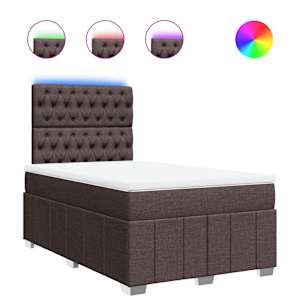 Box spring postel s matrací tmavě hnědá 120x200 cm textil - obrázek 2