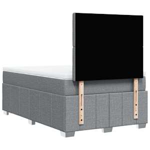 Box spring postel s matrací světle šedá 120 x 200 cm textil - obrázek 8