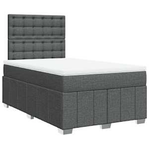 Box spring postel s matrací tmavě šedá 120x200 cm textil - obrázek 3