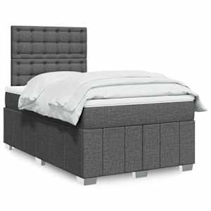 Box spring postelja z vzmetnico temno siva 120x200 cm blago