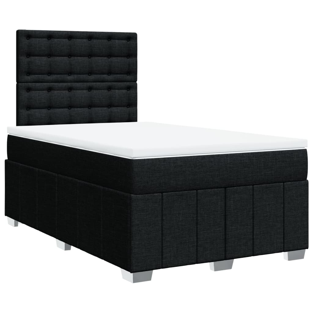 Thumbnail - vidaXL Boxspringbett mit Matratze Schwarz 120x200 cm Stoff