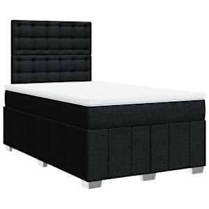 vidaXL Sommier &agrave; lattes de lit avec matelas Noir 120x200 cm Tissu