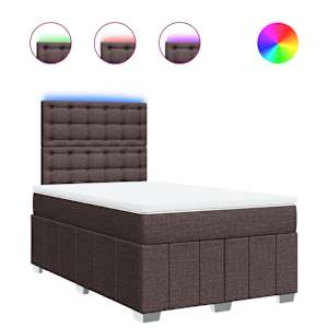 Box spring postel s matrací tmavě hnědá 120x200 cm textil - obrázek 2