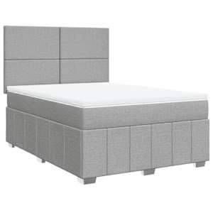 Box spring postel s matrací světle šedá 140 x 190 cm textil - obrázek 3