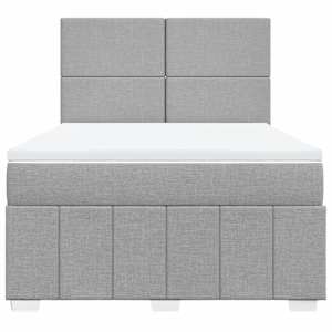 Box spring postel s matrací světle šedá 140 x 190 cm textil - obrázek 6