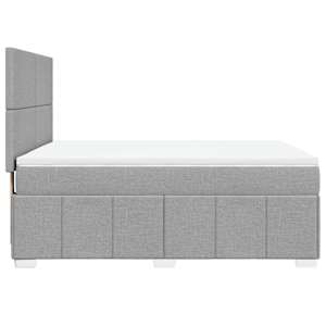 Box spring postel s matrací světle šedá 140 x 190 cm textil - obrázek 7