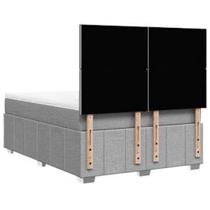 Box spring postel s matrací světle šedá 140 x 190 cm textil - obrázek 8