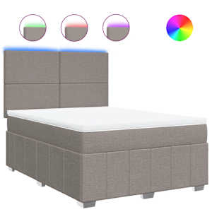 Box spring postel s matrací taupe 140x190 cm textil - obrázek 2