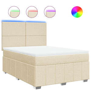 Box spring postel s matrací krémová 140x190 cm textil - obrázek 2