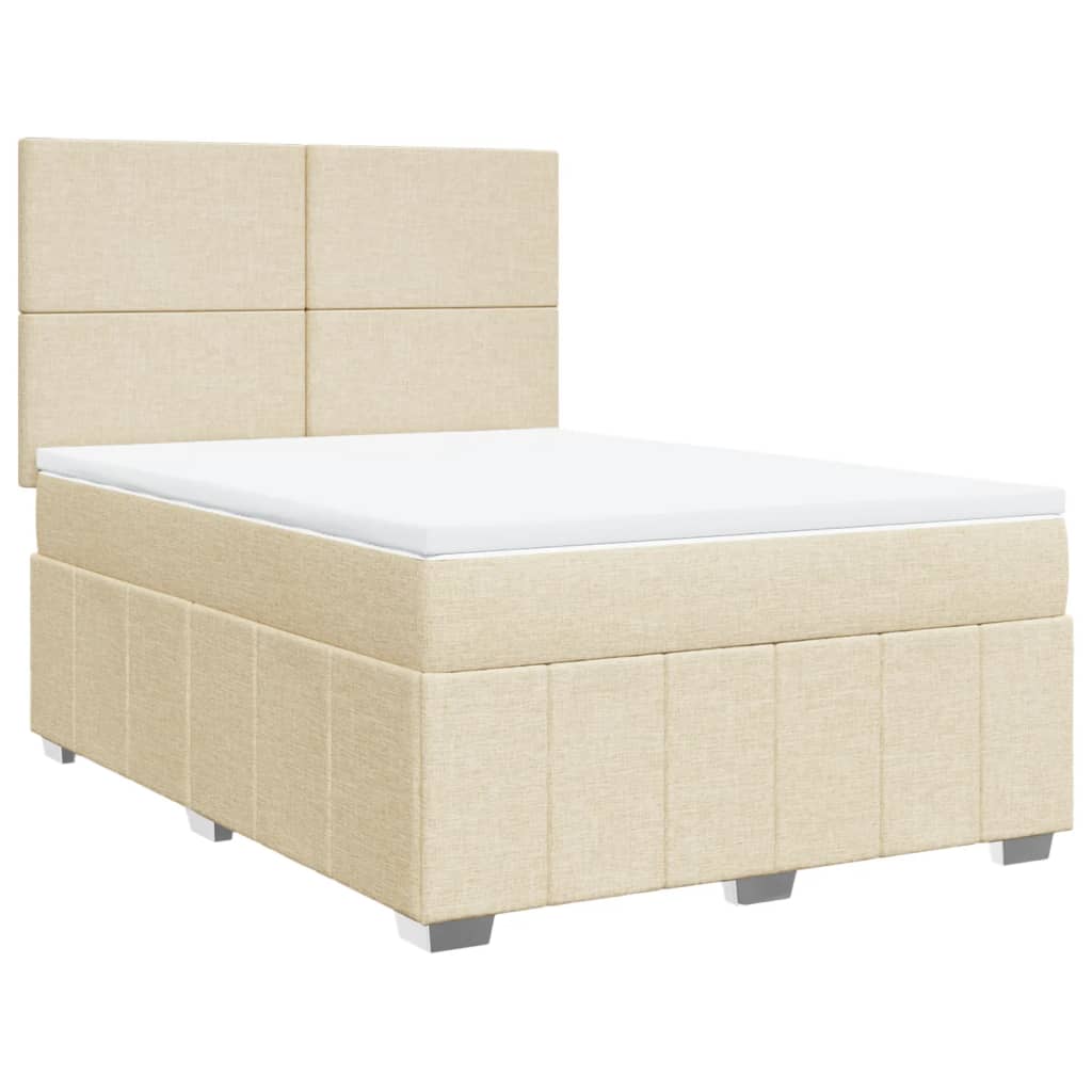 Thumbnail - vidaXL Boxspringbett mit Matratze Creme 140x190 cm Stoff