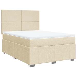 Box spring postel s matrací krémová 140x190 cm textil - obrázek 3