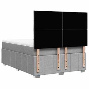 Box spring postel s matrací světle šedá 140 x 190 cm textil - obrázek 8