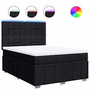 Box spring postel s matrací černá 140 x 190 cm textil - obrázek 2
