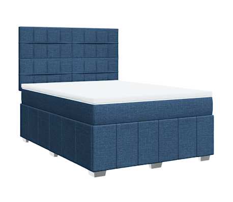 vidaXL Boxspring posteľ s matracom modr&yacute; 140x190 cm l&aacute;tka