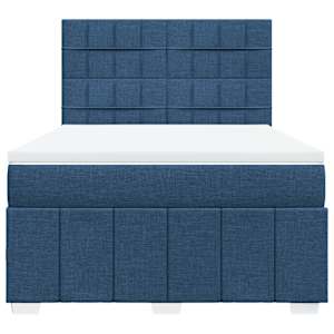 Box spring postel s matrací modrá 140x190 cm textil - obrázek 6