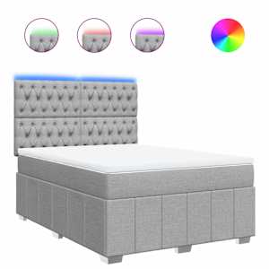 Box spring postel s matrací světle šedá 140 x 190 cm textil - obrázek 2