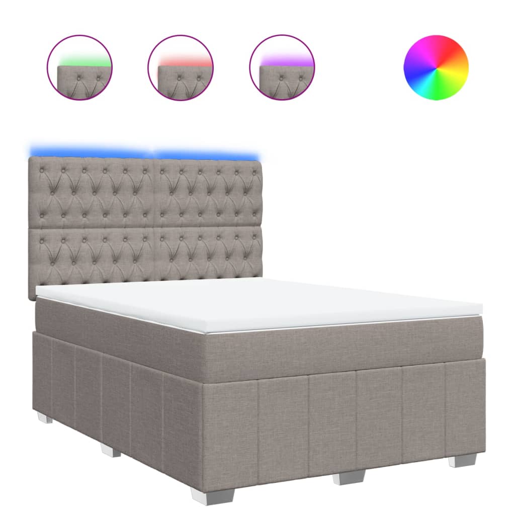 vidaXL Boxspring posteľ s matracom sivohnedý 140x190 cm látka