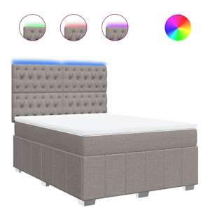 Box spring postel s matrací taupe 140x190 cm textil - obrázek 2