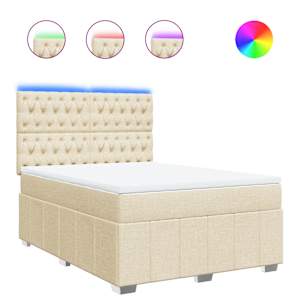 Box spring postel s matrací krémová 140x190 cm textil - obrázek 2