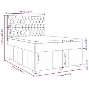 Box spring postel s matrací krémová 140x190 cm textil - obrázek 18